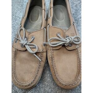 Sperry Top Sider Shoes Womens Size 8 M Tan Boat Shoe Slip On Leather